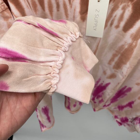 Z SUPPLY NWT Evereve Tempest Tie Dye Raw Hem Pullover Sweatshirt // L - Picture 8 of 12
